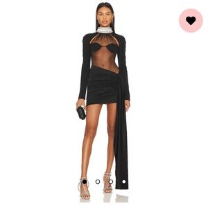 Crystal Halter Mini Dress in Black
David Roma